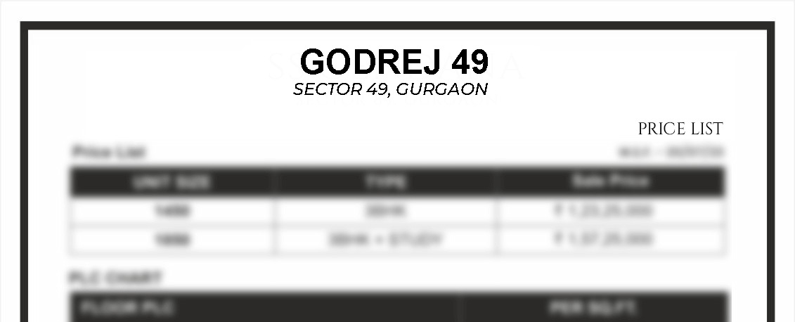 Godrej 49 Gurgaon floor plan